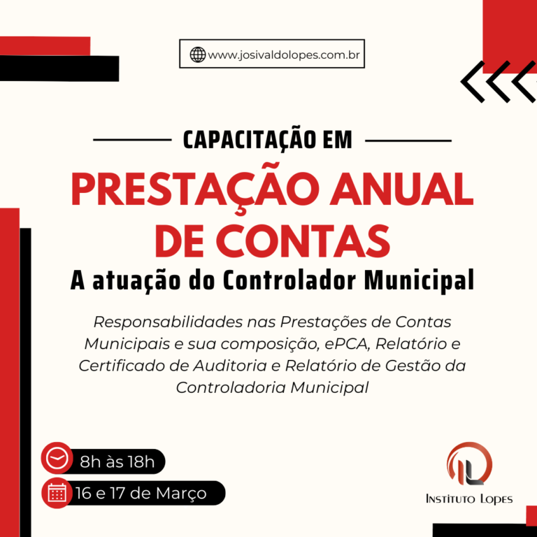 Instituto Lopes promove curso sobre Prestação Anual de Contas. Confira!