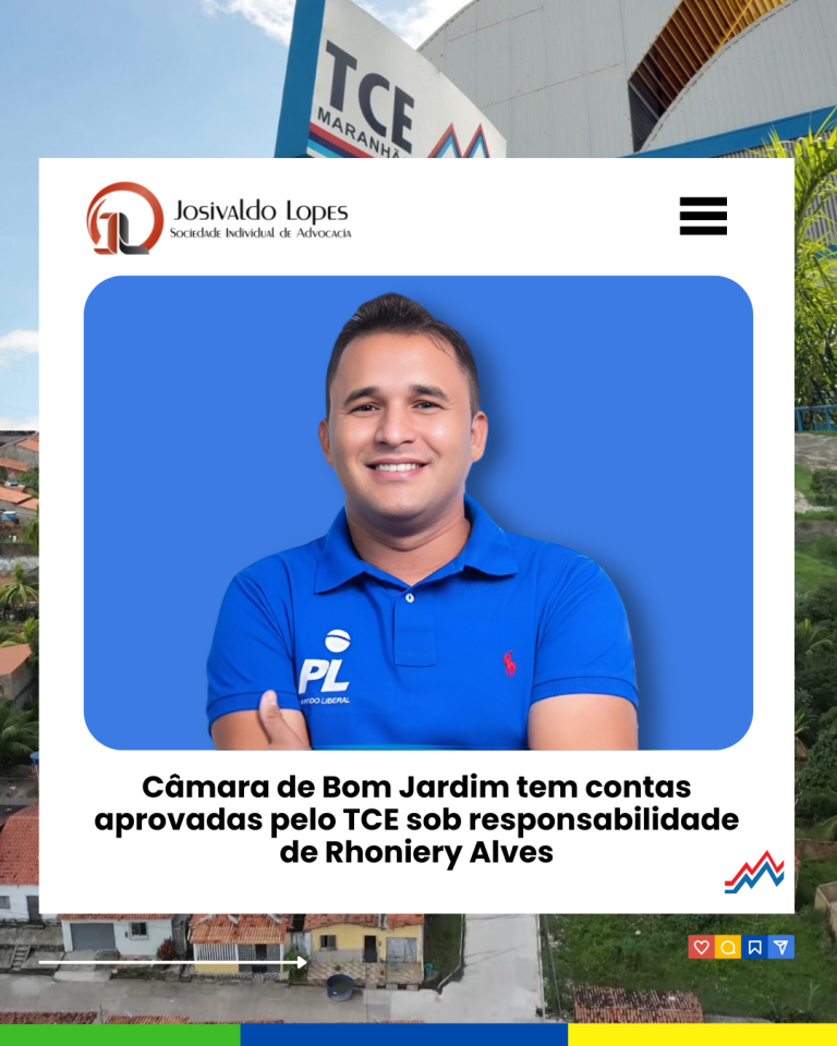 TCE confirma conformidade das contas sob responsabilidade de Rhoniery Alves na Câmara de Bom Jardim